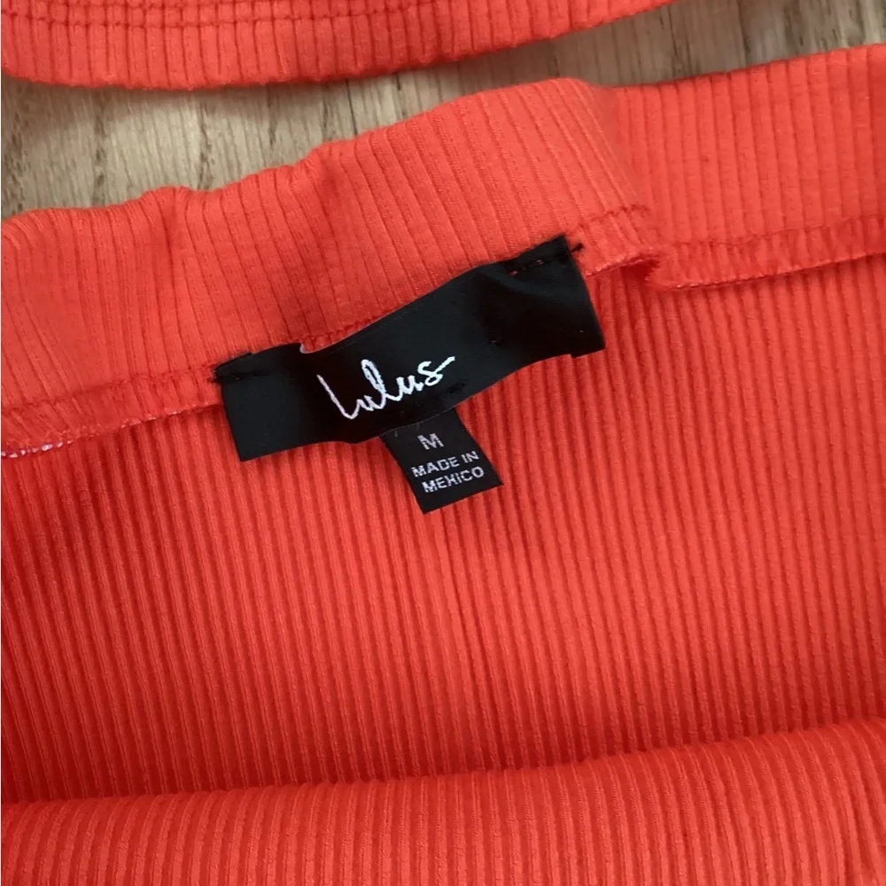 Lulu's Vibrant Orange Ribbed Set Size M - Picture 5 of 9